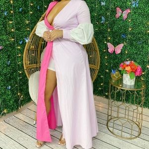 Pretty in Pink Color Block Maxi